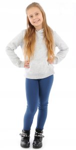 LAEMI ocieplane elastyczne legginsy dziecięce Getry produkt polski Jeans 146 2