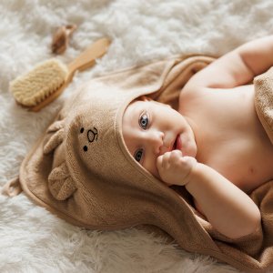 Monroe BABY ONO 1553/06 OKRYCIE BAMBUSOWE Z KAPTURKIEM 100X100 CIEMNY BEŻ 4