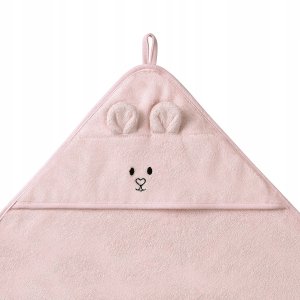 Monroe BABY ONO 1553/04 okrycie kąpielowe bambusowe z kapturkiem 100X100CM różowe 2