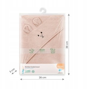 Monroe BABY ONO 1553/04 okrycie kąpielowe bambusowe z kapturkiem 100X100CM różowe 10