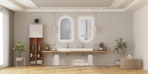 MIRR MASTERJERO WITH LIGHT LED SEMI-OVAL 8