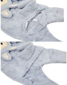 COGIO Strój LABUBU, kostium naśladujący futro, piżama LAFUFU z ogonkiem 110-140 niebieski 12