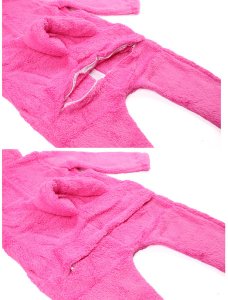 COGIO Strój LABUBU, kostium naśladujący futro, piżama LAFUFU z ogonkiem, rozmiary: 110-140 różowy 120 13