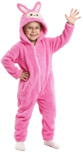 COGIO Strój LABUBU, kostium naśladujący futro, piżama LAFUFU z ogonkiem, rozmiary: 110-140 różowy 120 3