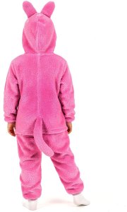 COGIO Strój LABUBU, kostium naśladujący futro, piżama LAFUFU z ogonkiem, rozmiary: 110-140 różowy 120 10