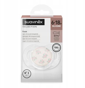 Suavinex 308932-SMOCZEK Fizjologiczny SX PRO SILIKONOWY 6-18M RÓŻÓWY POETRY 6
