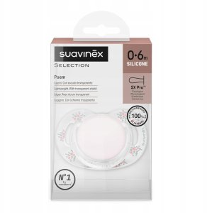 Suavinex 308929-SMOCZEK fizjologiczny SX PRO SILIKONOWY 0-6M RÓŻOWY POETRY 5