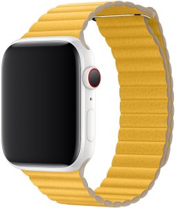 Apple Opaska skórzana żółty do koperty 44mm / 45mm / 46mm / 49mm - rozmiar M, oryginalna plomba, MXAD2ZM/A 2