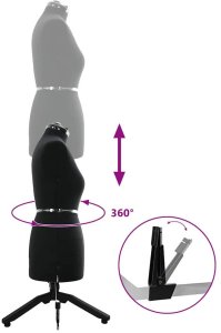 vidaXL Kobieca Regulowana Forma Sukienki Czarny Aksamit 7