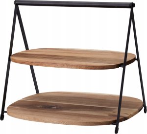 Lumarko Dwupoziomowa patera na przekąski QUEST, poziomy z akacji, 27 x 18 x 25 cm 2