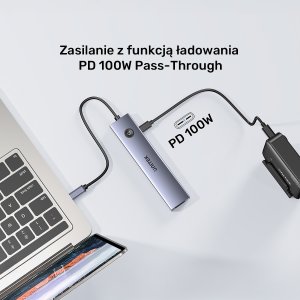HUB USB Unitek Hub USB-C 7w1 4K@60Hz, PD 100W i przycisk HDMI On/Off 17