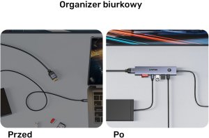 HUB USB Unitek Hub USB-C 7w1 4K@60Hz, PD 100W i przycisk HDMI On/Off 18