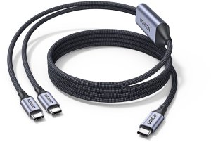 Kabel USB Ugreen USB-C - 2x USB-C 2 m Czarno-szary (6941876277339) 2