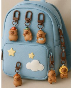 Zestaw Mini Breloczki Kapibara Figurki Ozdoby Do Kluczy 4 szt. 9