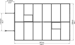 Palram Szklarnia 367 x 244 m x 229 cm ogrodowa mocna duża z poliwęglanu 8