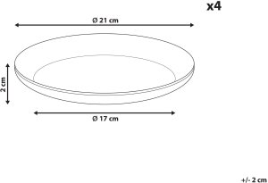 Beliani Zestaw 4 małych talerzy COSTMARY ceramicznych szarych 3