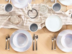 Zestaw 8 małych talerzy SESAME Kamionka Jasnoszary 2