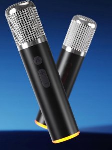 HUABAO Głośnik Bluetooth do karaoke z 2 bezprzewodowymi mikrofonami 4