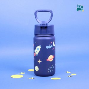 Brosky Kids Granatowa butelka na wodę dla dzieci w motyw kosmosu 450 ml 3