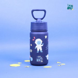 Brosky Kids Granatowa butelka na wodę dla dzieci w motyw kosmosu 450 ml 4