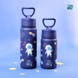 Brosky Kids Granatowa butelka na wodę dla dzieci w motyw kosmosu 450 ml 5