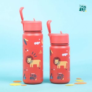 Brosky Ceglasta butelka na wodę dla dzieci w safari 450 ml 5