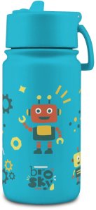 Brosky Kids Morska butelka na wodę dla dzieci w roboty 450 ml 2