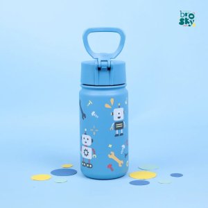 Brosky Kids Morska butelka na wodę dla dzieci w roboty 450 ml 4