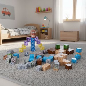 Klocki magnetyczne konstrukcyjne dla dzieci zestaw 88 elementów EDUKAMP 9