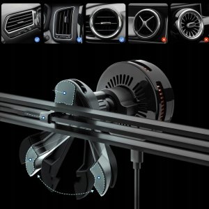 Ładowarka Spigen ESSENTIAL EV25MFAQ Qi2.2 PELTER MAGNETIC MAGSAFE VENT CAR MOUNT WIRELESS CHARGER BLACK 3