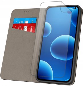 Etui z klapką do Samsung Galaxy S10 Zamykane Czarne Futerał + Folia 2