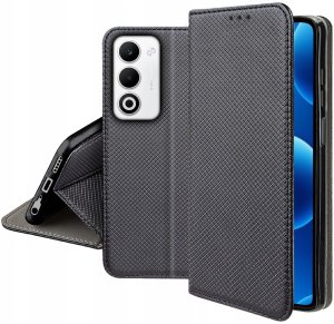 krainaGSM Etui MAGNET do Oppo A5 4G|5G Zamykane Czarne Futerał + Szkło 9H 5
