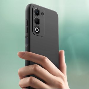 krainaGSM ZESTAW Etui do Oppo A5 4G|A5 5G Matowe Czarne Silikon Slim + 2 SZKŁO 7