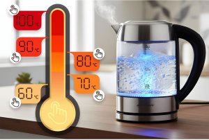 Kuchenka Berdsen Czajnik elektryczny szklany z regulacją temperatury 1,7l 2200W BD-714 14