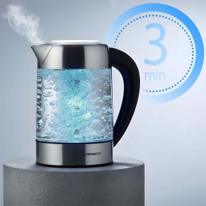 Kuchenka Berdsen Czajnik elektryczny szklany z regulacją temperatury 1,7l 2200W BD-714 3