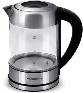 Kuchenka Berdsen Czajnik elektryczny szklany z regulacją temperatury 1,7l 2200W BD-714 4