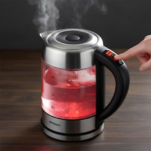 Kuchenka Berdsen Czajnik elektryczny szklany z regulacją temperatury 1,7l 2200W BD-714 9