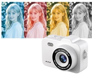 Aparat cyfrowy Xrec Mini Aparat Cyfrowy X8 12mp Video 1080p Lcd 0,96" Wisiorek Breloczek / Różowy Łososiowy 6