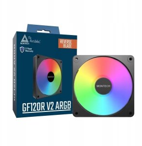 Wentylator Montech Wentylator GF120R V2 ARGB PWM Reverse Black 120mm 3