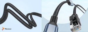 Kabel USB Reagle USB-A + USB-C - RJ-45 2 m Czarno-szary 5