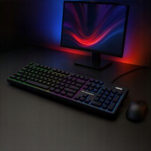 Klawiatura Wozinsky WKG-200 z rolką gamingowa membranowa rainbow - czarna 2