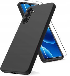 krainaGSM Etui Czarny Matowy Silikon Slim do Samsung A32 5G + SZKŁO 9H 2