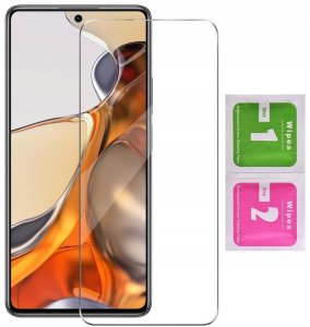 krainaGSM Etui Matowe Czarne Silikon Slim do Xiaomi 11T | 11T Pro + SZKŁO 8