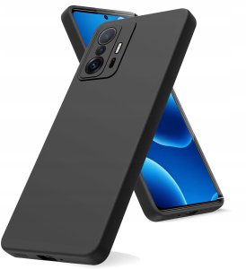 krainaGSM ZESTAW Etui do Xiaomi 11T 11T Pro Matowy Czarny Silikon Slim 2 SZTUKI SZKŁO 2