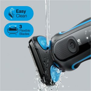 Braun Series 5 51-B1500s, Foil shaver, Black, Blue, AutoSense, Buttons, LED, Battery 2