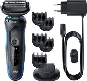 Braun Series 5 51-B1500s, Foil shaver, Black, Blue, AutoSense, Buttons, LED, Battery 3