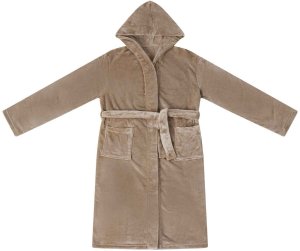 vidaXL Szlafrok z kapturem Camel xl flanelowy 2
