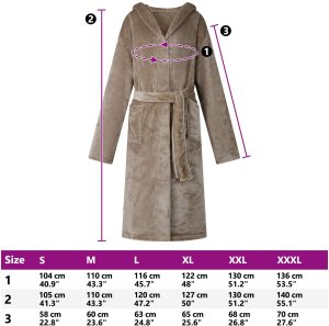 vidaXL Szlafrok z kapturem Camel xl flanelowy 8