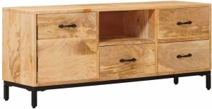 vidaXL Stojaki na telewizor Brązowy 110 x 30 x 46 cm Drewno mango 3