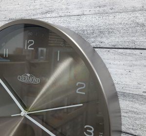 Chermond Zegar ścienny 1818.007 szary brązowy metalowy 30,5 cm 3